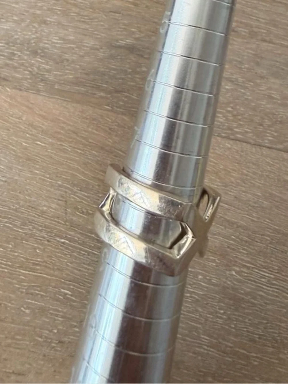 925 Sterling Silver Criss Cross X Heavy Ring, size 8.5